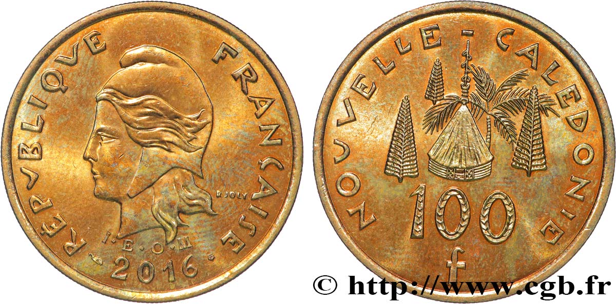 NOUVELLE CALÉDONIE 100 Francs I.E.O.M. 2016 Paris SPL