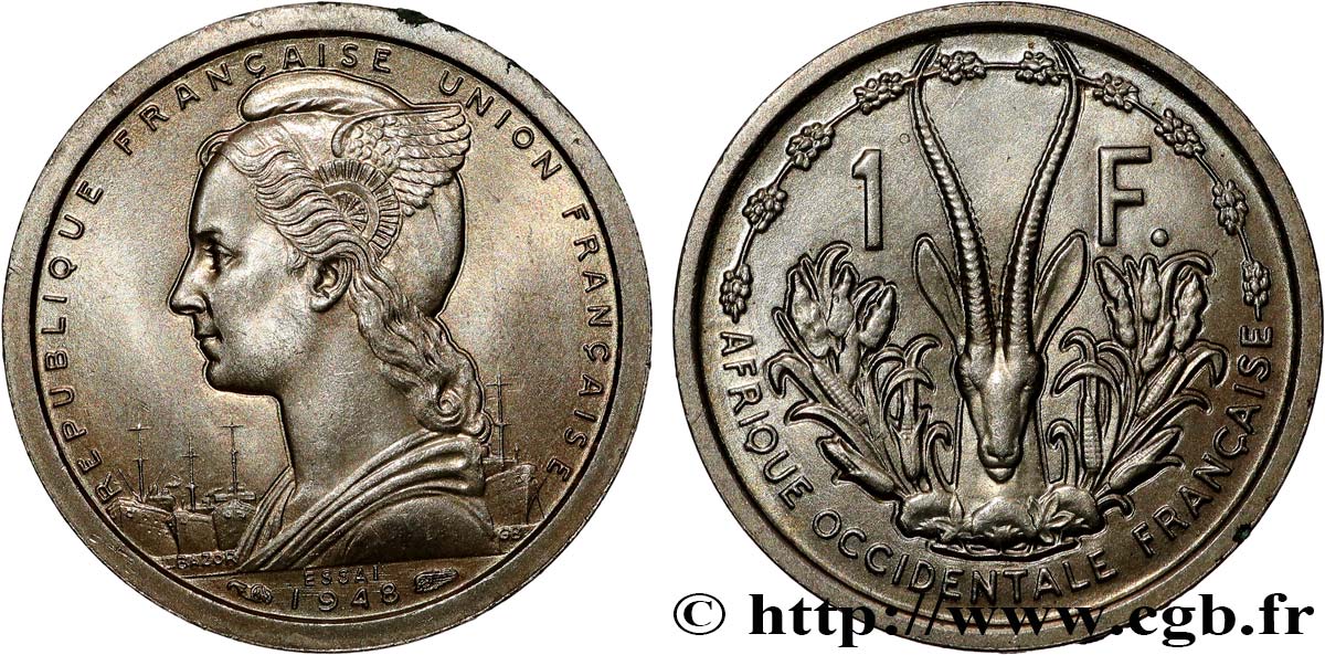 AFRIQUE OCCIDENTALE FRANÇAISE - UNION FRANÇAISE Essai de 1 Franc 1948 Paris SPL