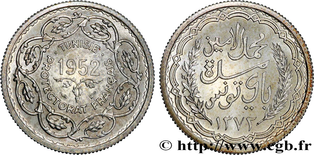 TUNISIA - Protettorato Francese 10 Francs (module de) 1952 Paris MS 