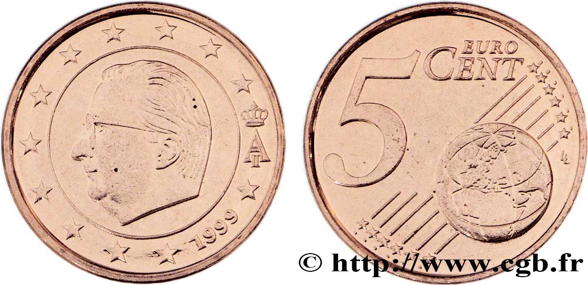 BELGIQUE 5 Cent ALBERT II 1999 SPL63