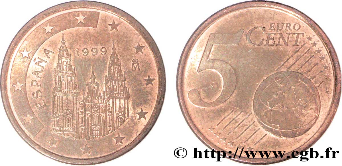 ESPAGNE 5 Cent COMPOSTELLE 1999 SUP58