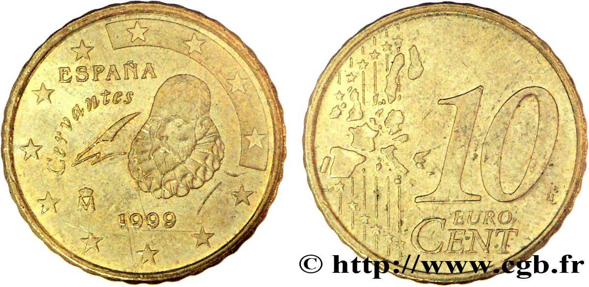 SPAIN 10 Cent CERVANTÈS 1999 AU58