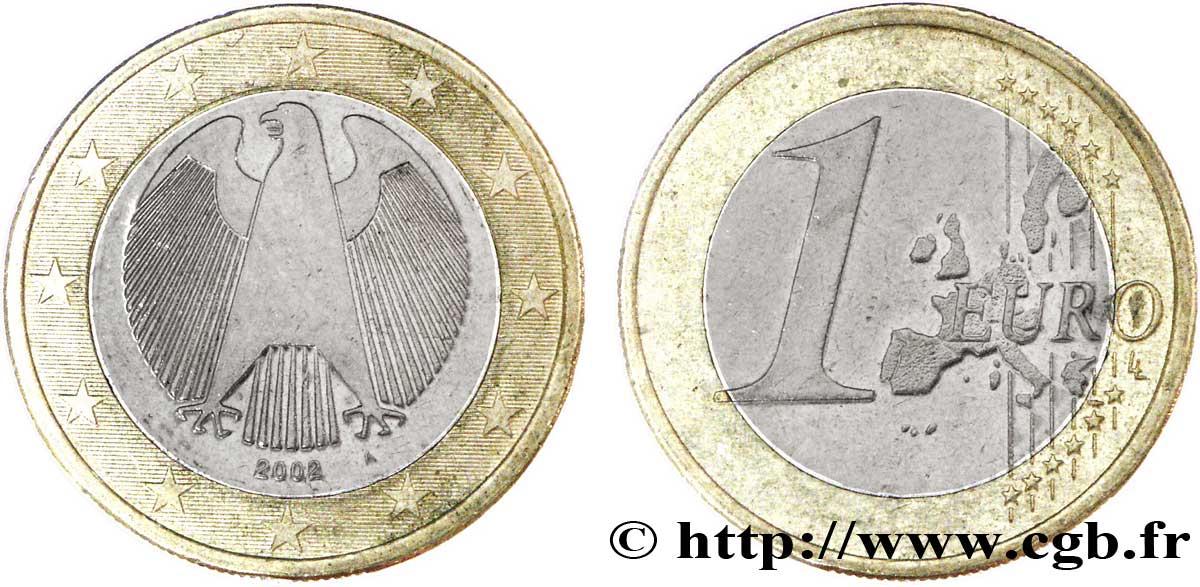 GERMANY 1 Euro AIGLE HÉRALDIQUE - Berlin A 2002 AU58
