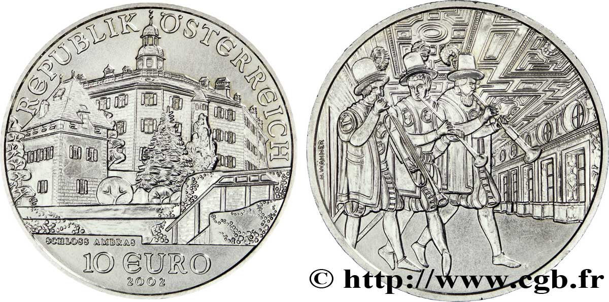 AUSTRIA 10 Euro CHÂTEAU D AMBRAS 2002 MS