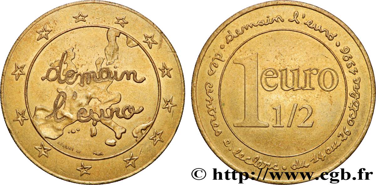 FRANCE 1 Euro 1/2 E.LECLERC - “Demain l’Euro” 1996 AU