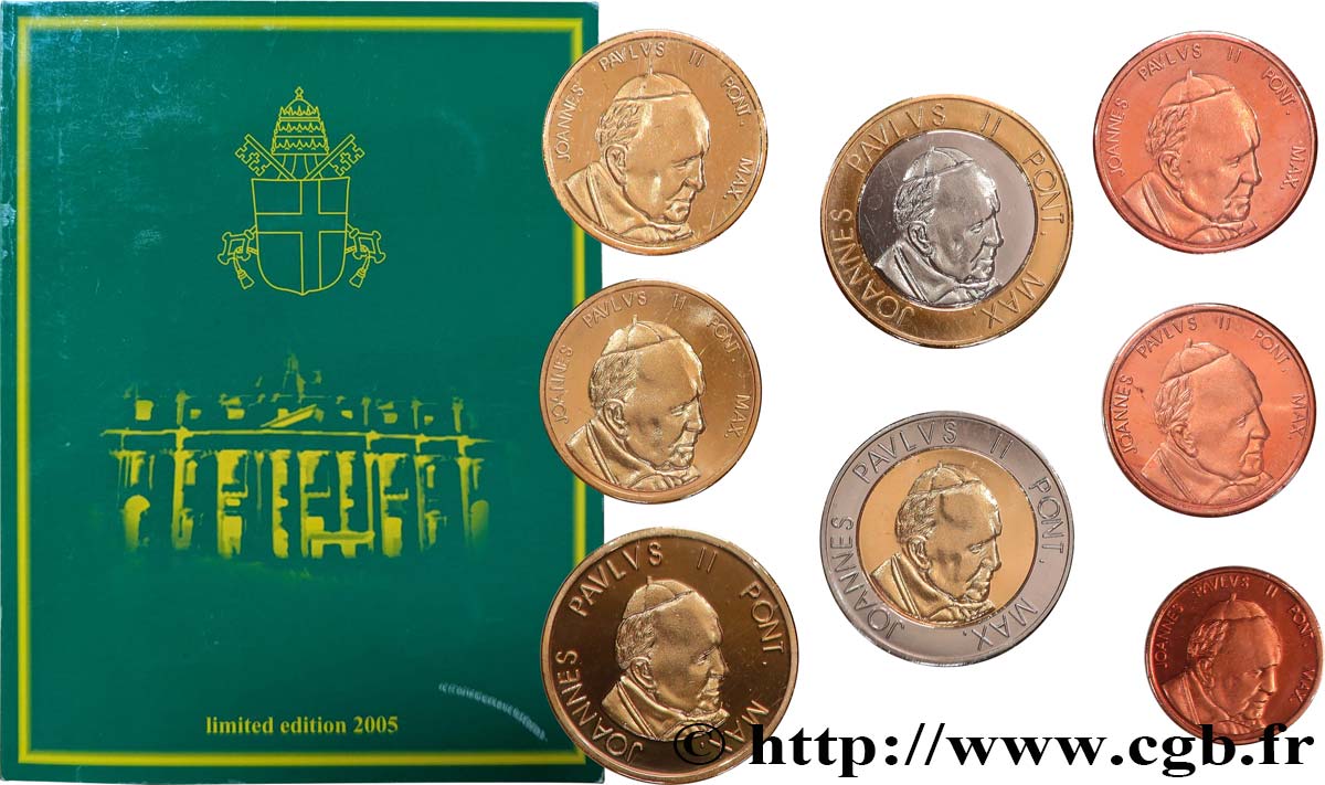 VATICANO E STATO PONTIFICIO Série 8 médailles, Essai Euros fantaisies 2005 MS