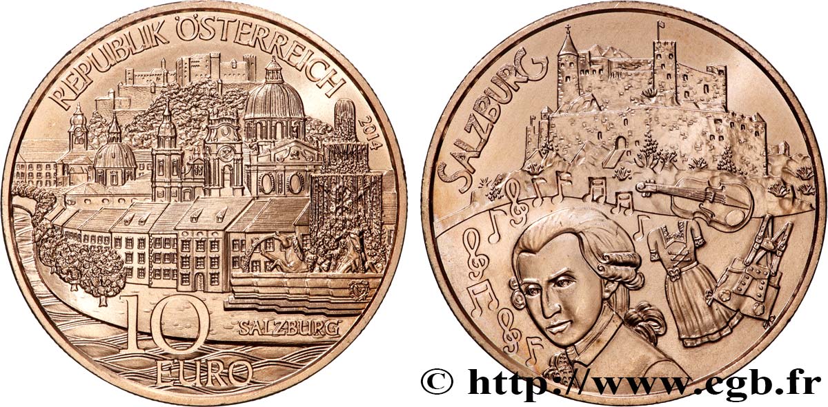 AUSTRIA 10 Euro SALZBOURG 2014 MS