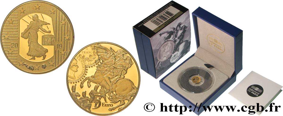 FRANCE Belle Épreuve 5 Euro LA SEMEUSE - LE FRANC GERMINAL 2019 BE
