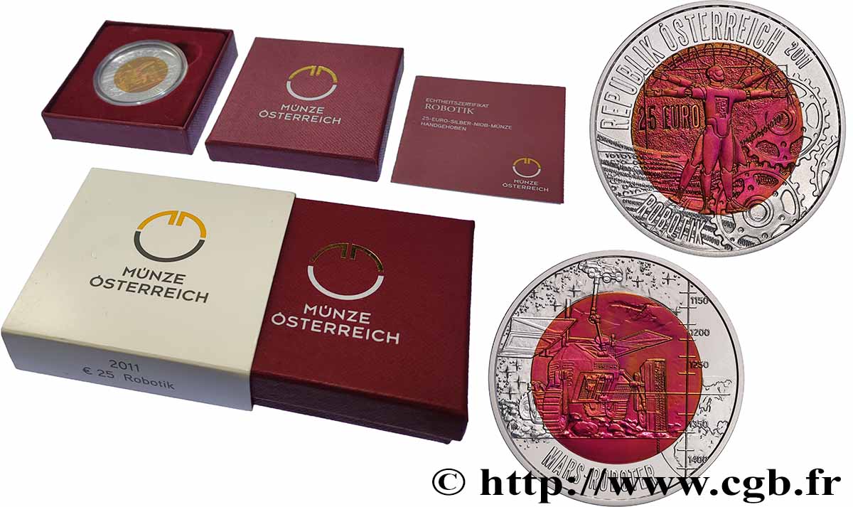 AUTRICHE 25 Euro ROBOTIQUE 2011 BU