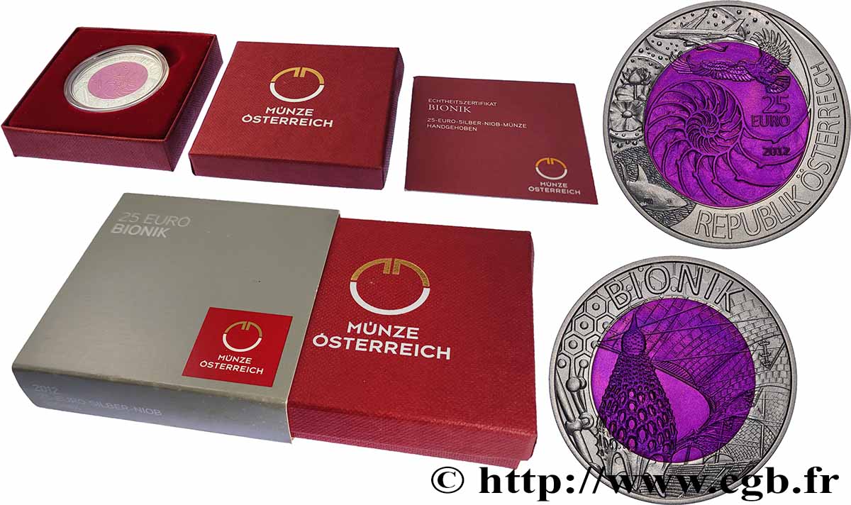 AUTRICHE 25 Euro BIONIQUE 2012 BU