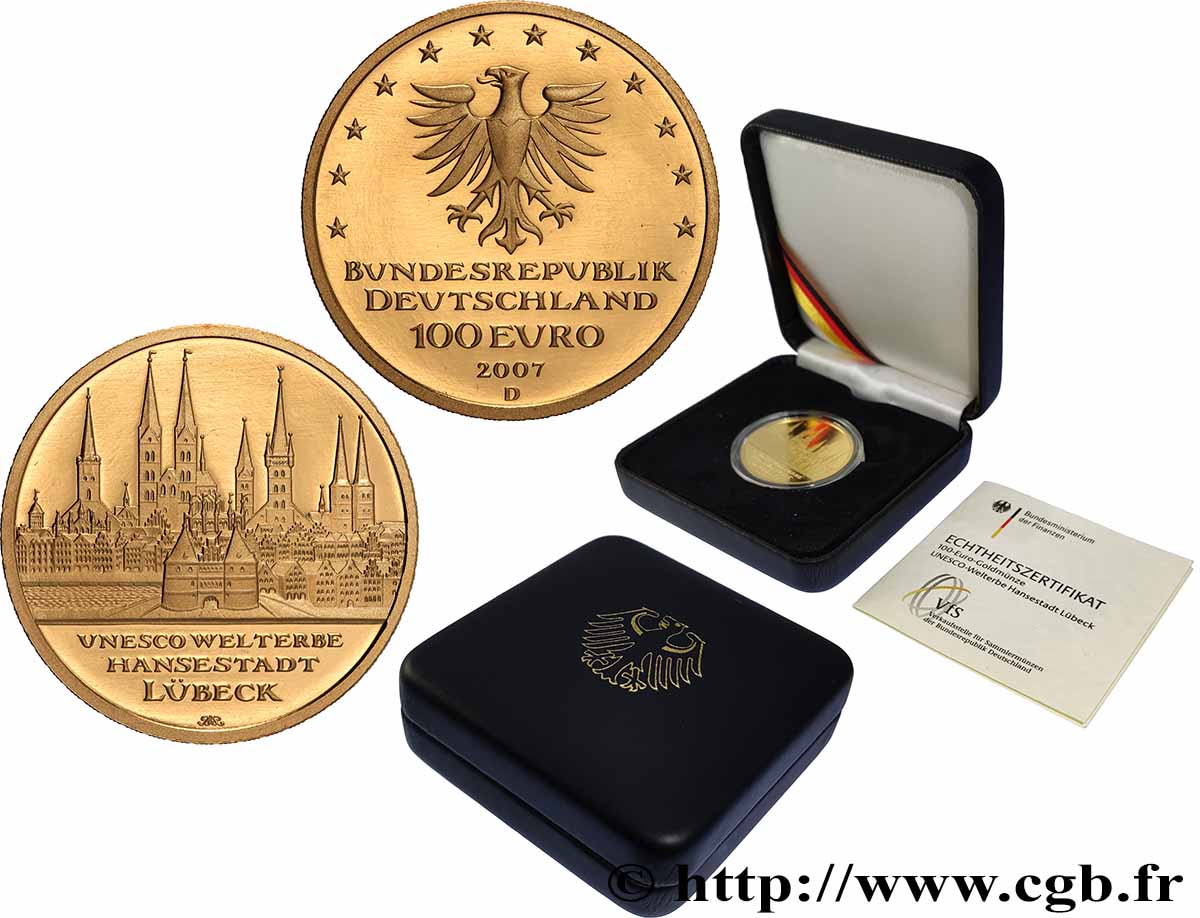ALLEMAGNE Belle Épreuve 100 Euro LÜBECK 2007 BE