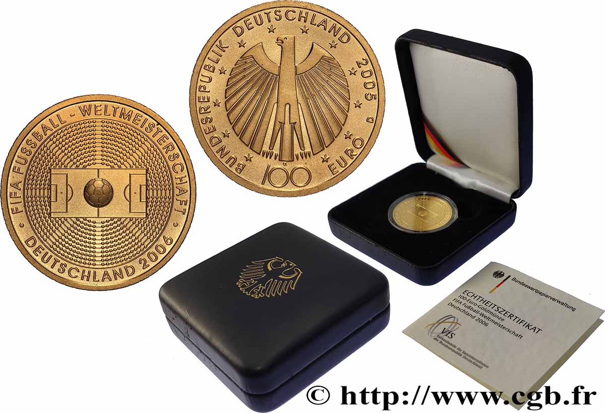 ALLEMAGNE Belle Épreuve 100 Euro COUPE DU MONDE FIFA 2006 2005 BE