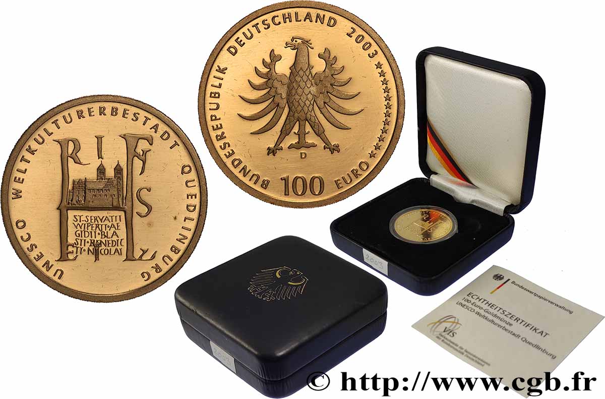 ALLEMAGNE Belle Épreuve 100 Euro QUEDLINBURG 2003 BE