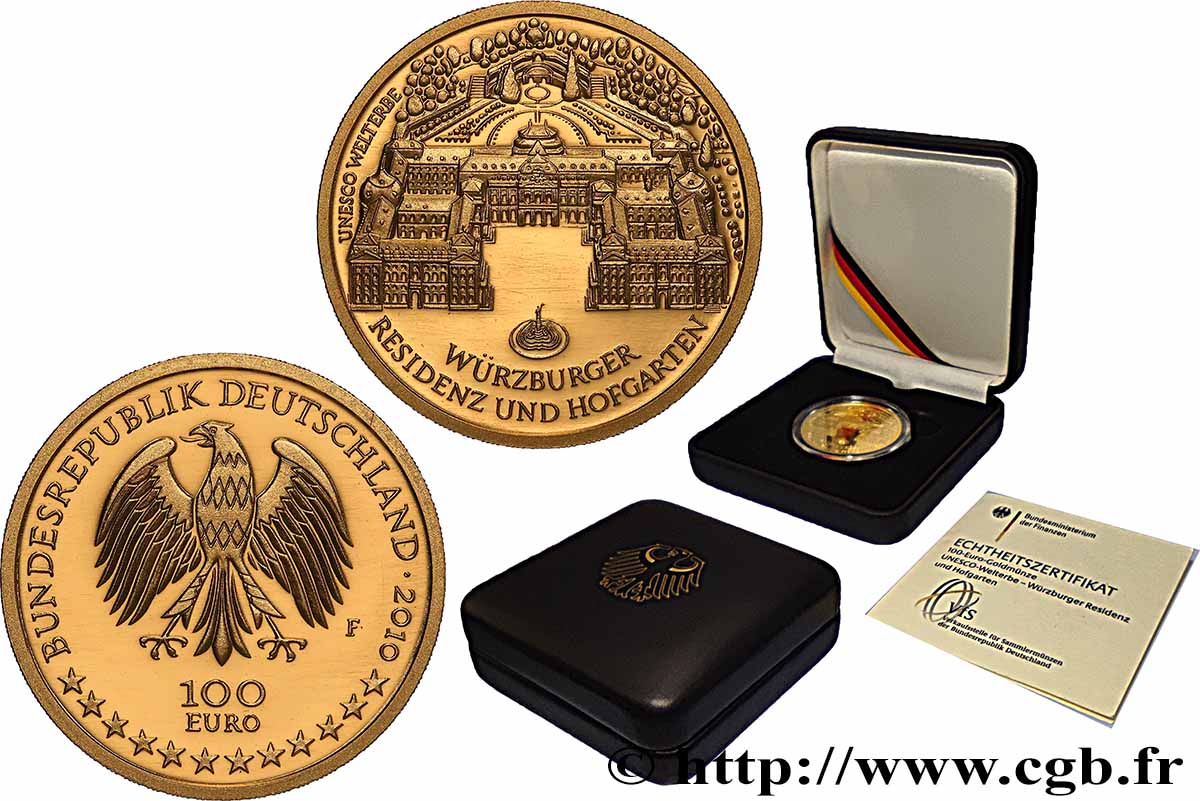 ALLEMAGNE Belle Épreuve 100 Euro RÉSIDENCE DE WÜRZBURG 2010 BE