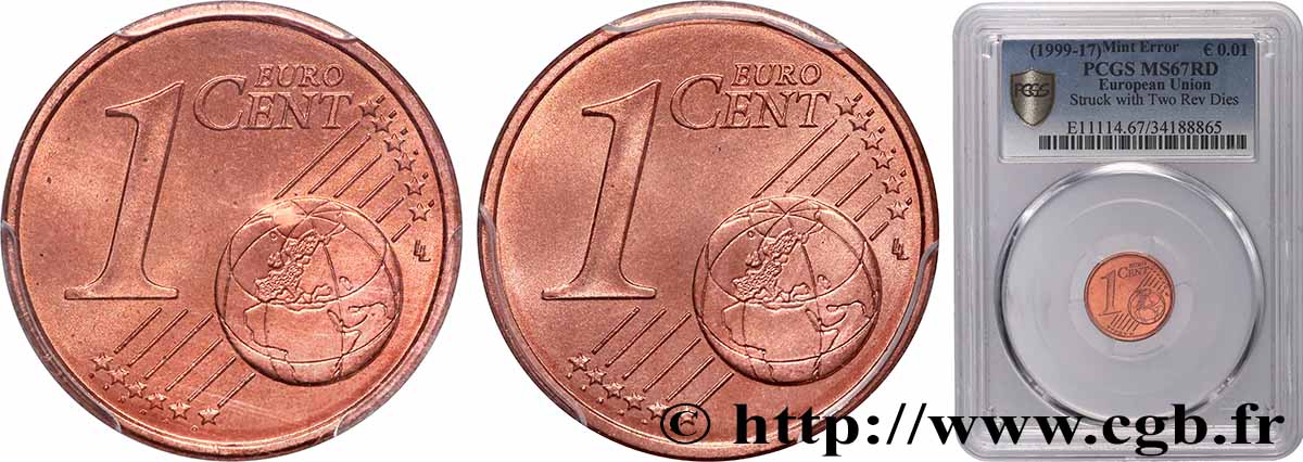 BANQUE CENTRALE EUROPEENNE 1 Cent Euro biface - double face commune n.d. FDC67