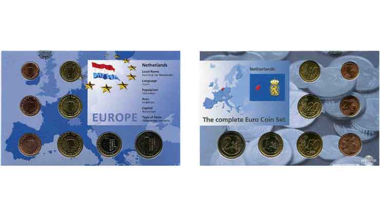 NETHERLANDS LOT DE 8 PIÈCES EURO (1 Cent - 2 Euro Beatrix) (1999/2001) n.d. MS63