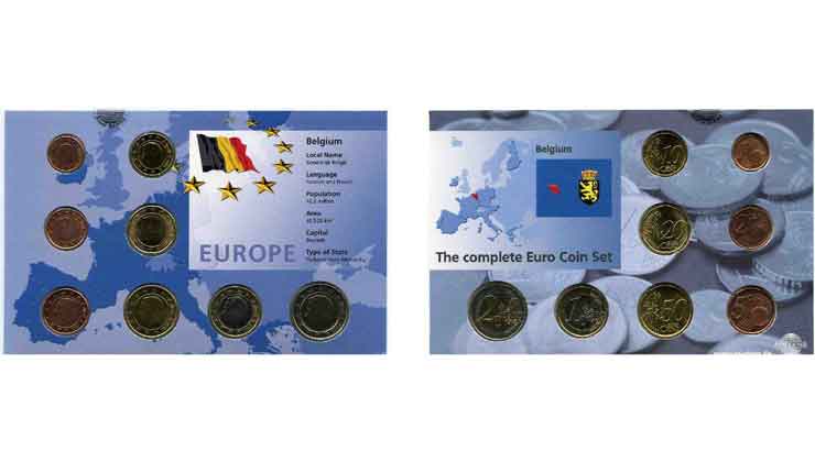 BELGIUM LOT DE 8 PIÈCES EURO (1 Cent - 2 Euro Albert II)  n.d. MS63