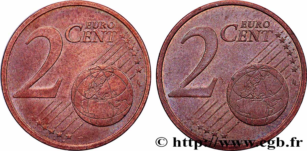 EUROPEAN CENTRAL BANK 2 Cent Euro biface - double face commune n.d. SPL