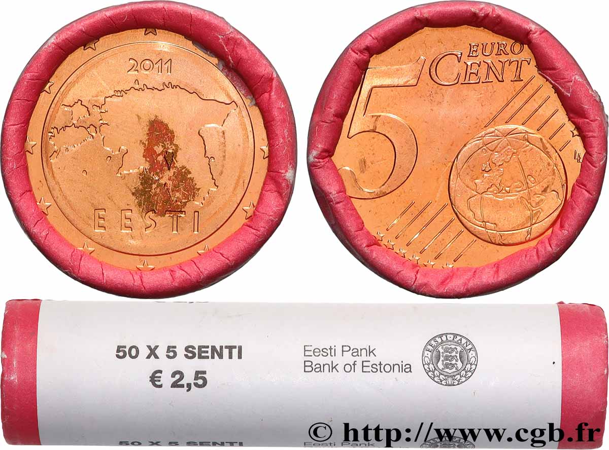 ESTLAND Rouleau 50 x 5 Cent EESTI 2011