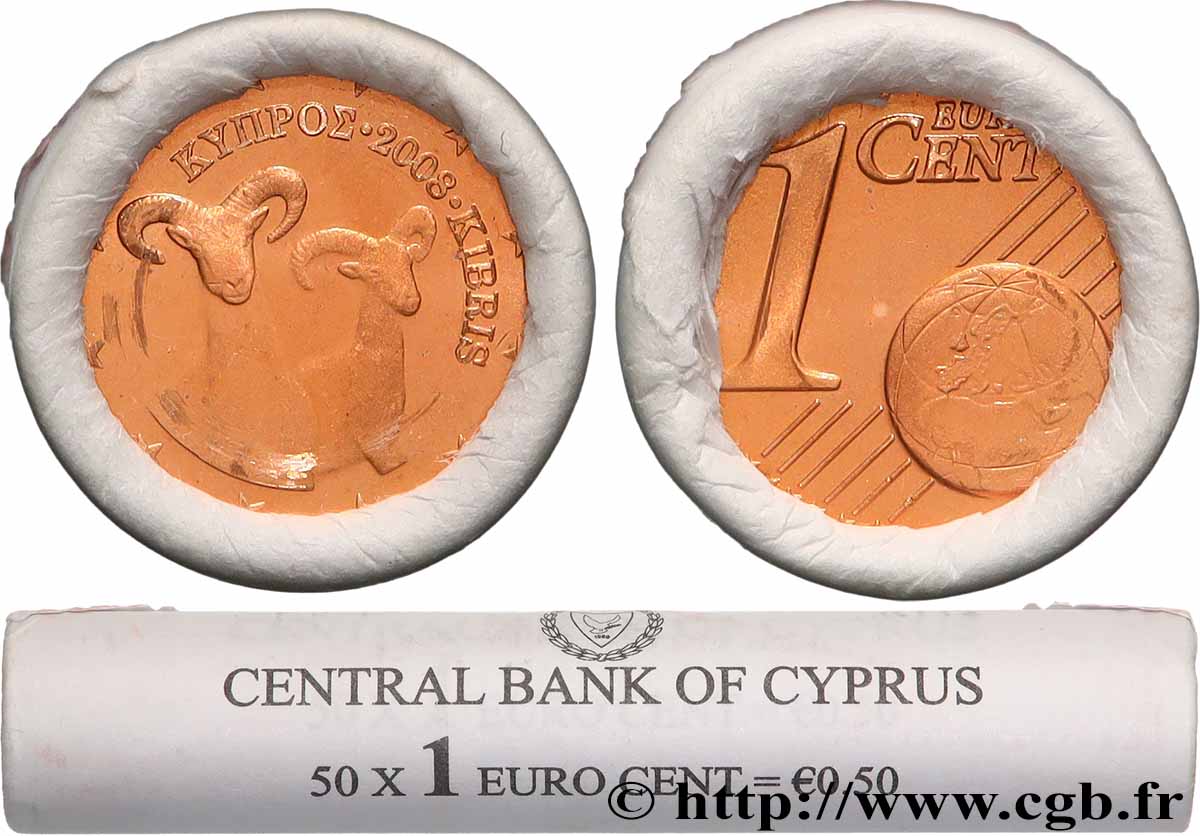 ZYPERN Rouleau 50 x 1 Cent MOUFLON 2008