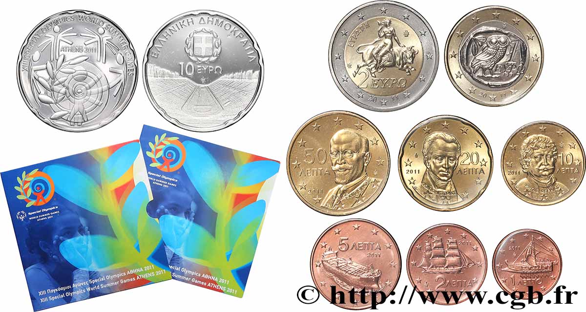 GREECE SÉRIE Euro BRILLANT UNIVERSEL JEUX OLYMPIQUES 2011 BU