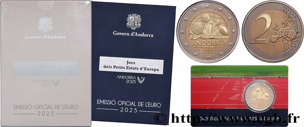 ANDORRA BELLE EPREUVE 2 Euro JEUX DES PETITS ÉTATS D’EUROPE 2025 Proof set