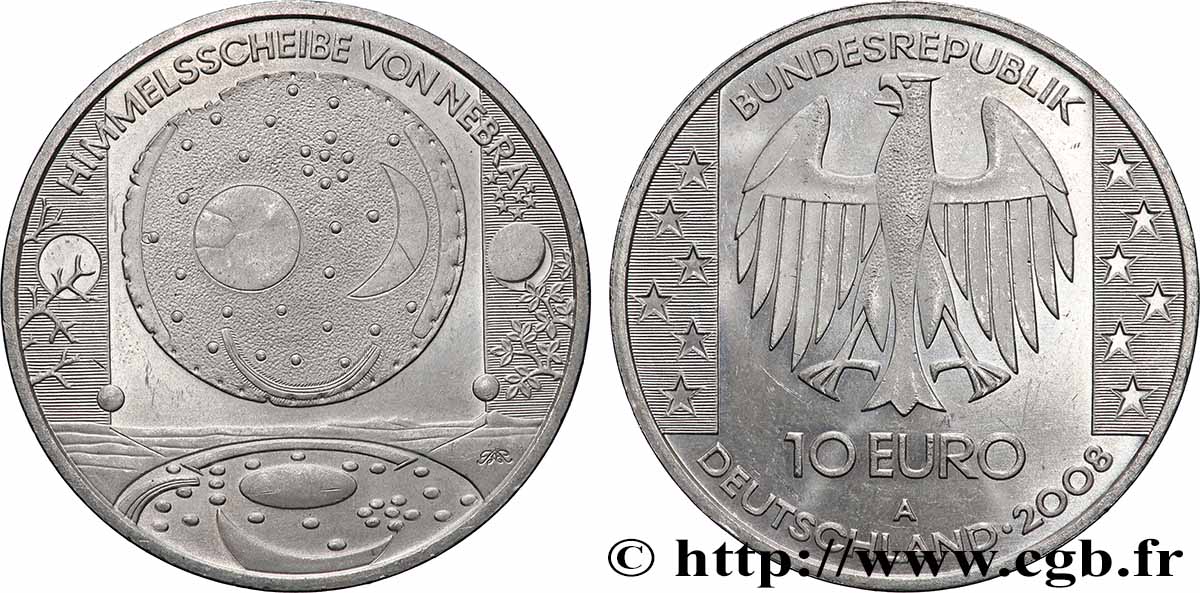 GERMANY Belle épreuve 10 Euro LE DISQUE DE NEBRA 2008 Proof set