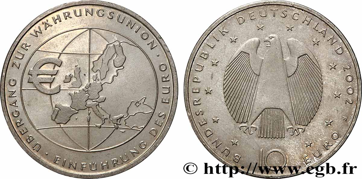 ALEMANIA 10 Euro INTRODUCTION DE L EURO 2002 SC