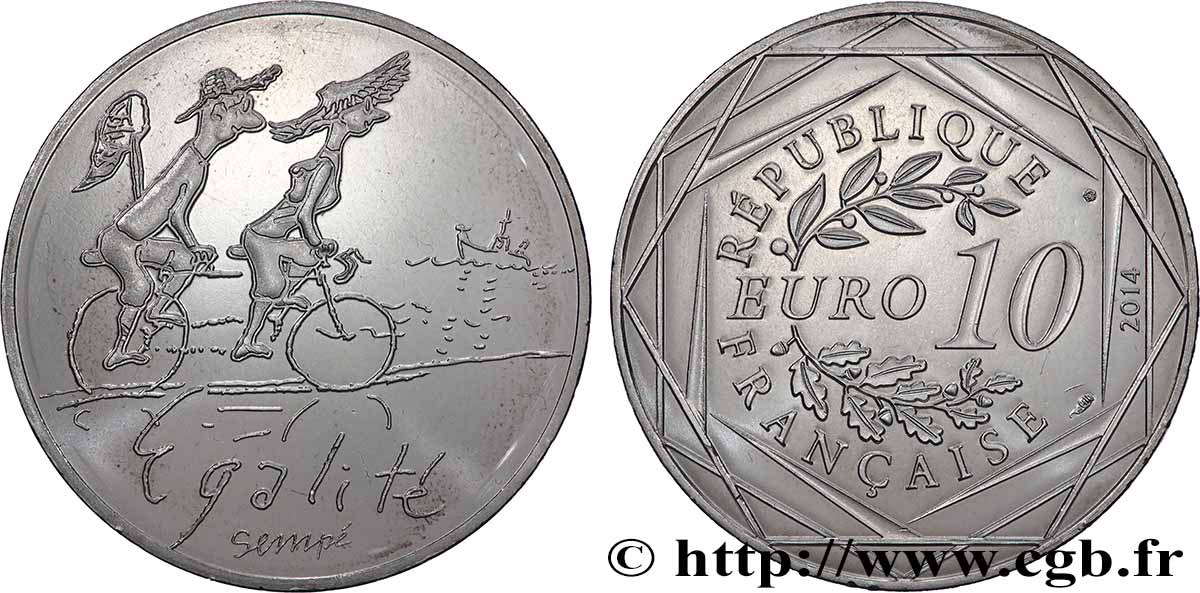 FRANKREICH 10 Euro ÉGALITÉ par SEMPÉ (printemps) 2014