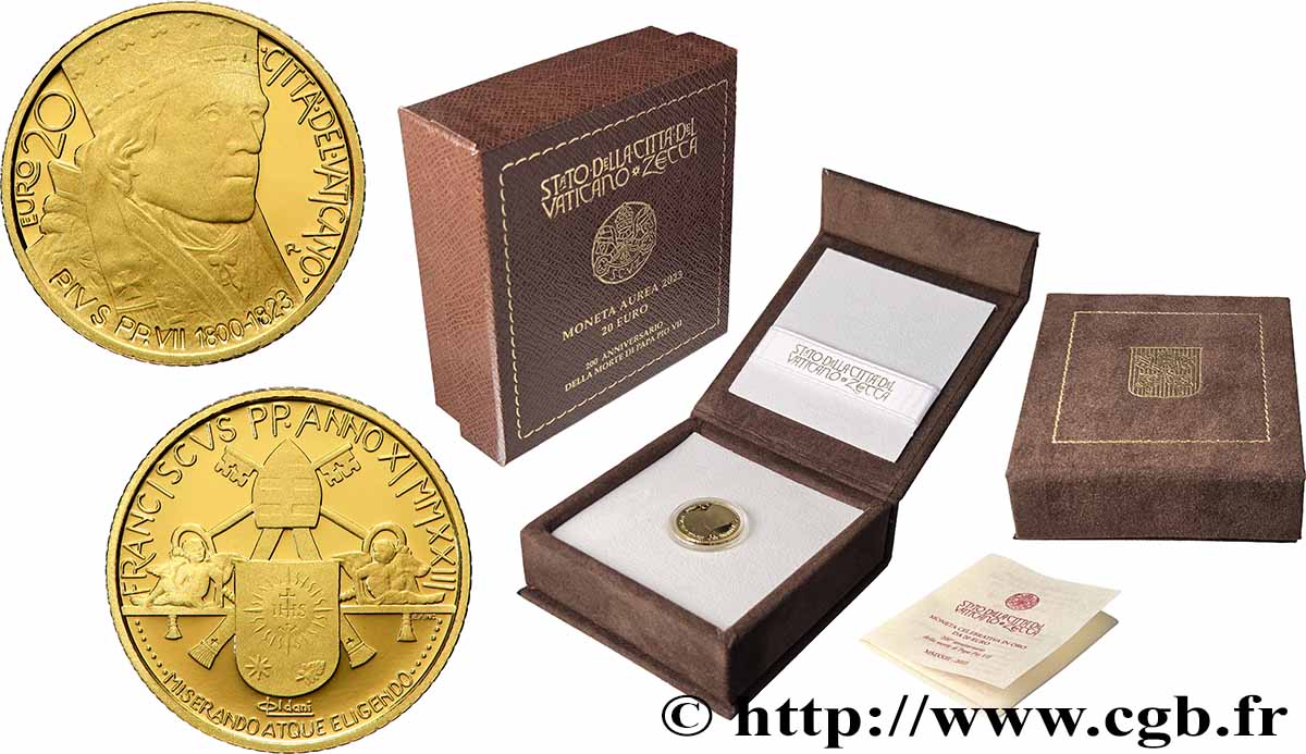 VATICAN Belle Épreuve 20 Euro Pie VII 2023 BE