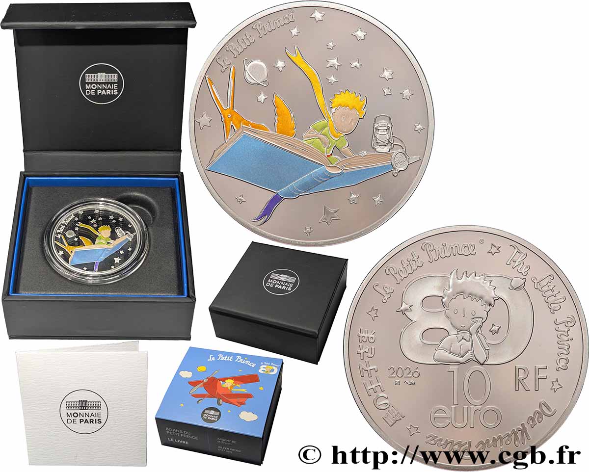 FRANCE BELLE EPREUVE 10 Euro 80 ANS DU PETIT PRINCE - LIVRE 2026 BE
