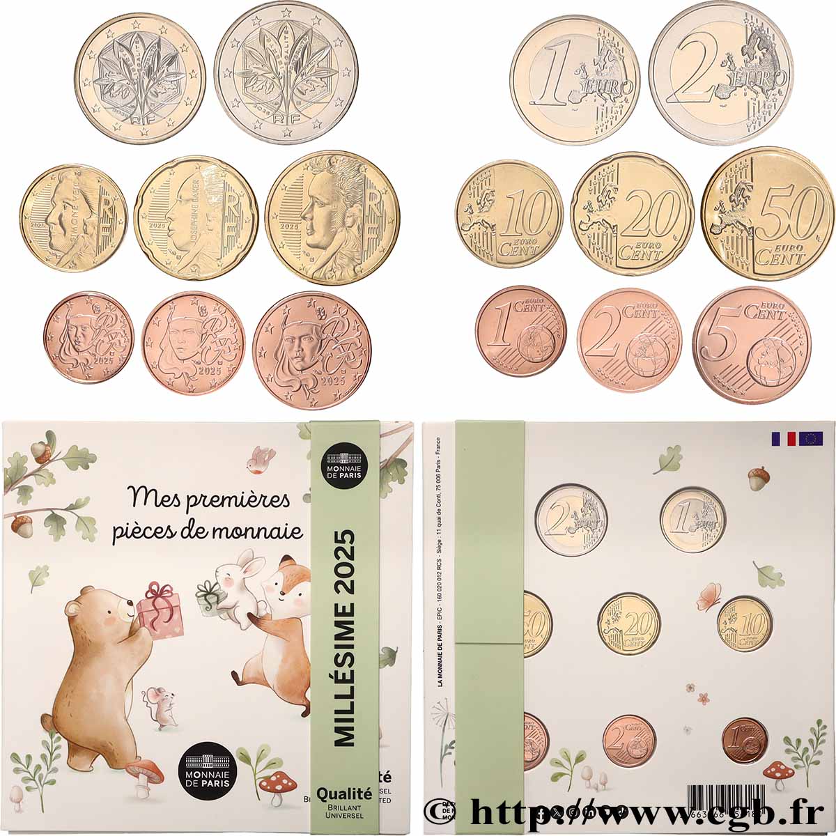 FRANKREICH SÉRIE Euro BRILLANT UNIVERSEL - MES PREMIÈRES PIÈCES DE MONNAIE 2025