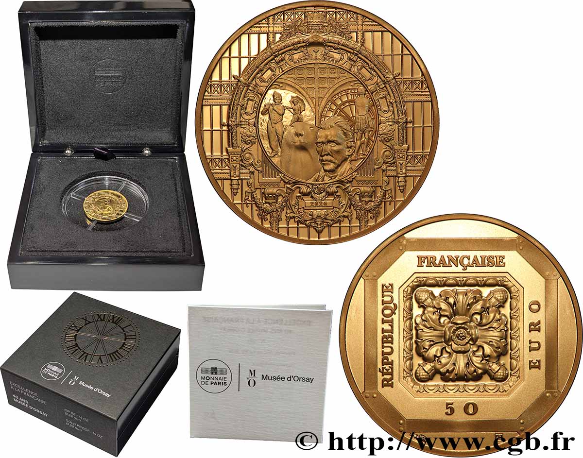 FRANCE Belle Epreuve 50 Euro (or 1/4 oz) 40 ANS DU MUSÉE D’ORSAY 2026 BE