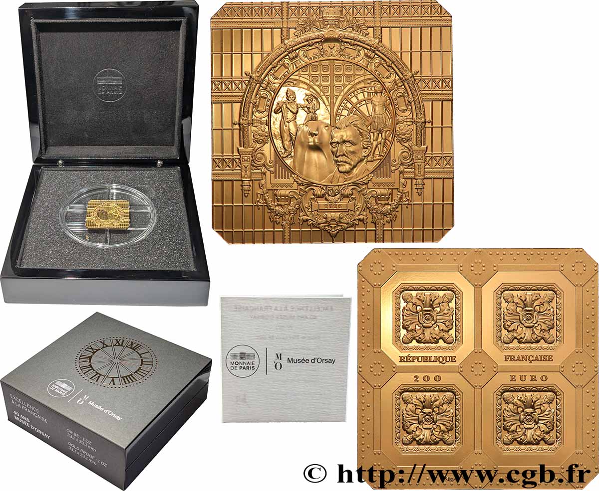 FRANCE BELLE EPREUVE 200 Euro (or 1 oz) 40 ANS DU MUSÉE D’ORSAY 2026 BE