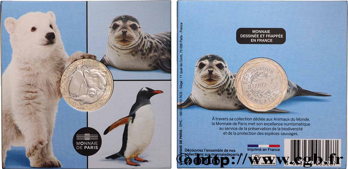 FRANCE Blister 5 Euro LES ANIMAUX DU MONDE - ANIMAUX POLAIRE 2026 MS