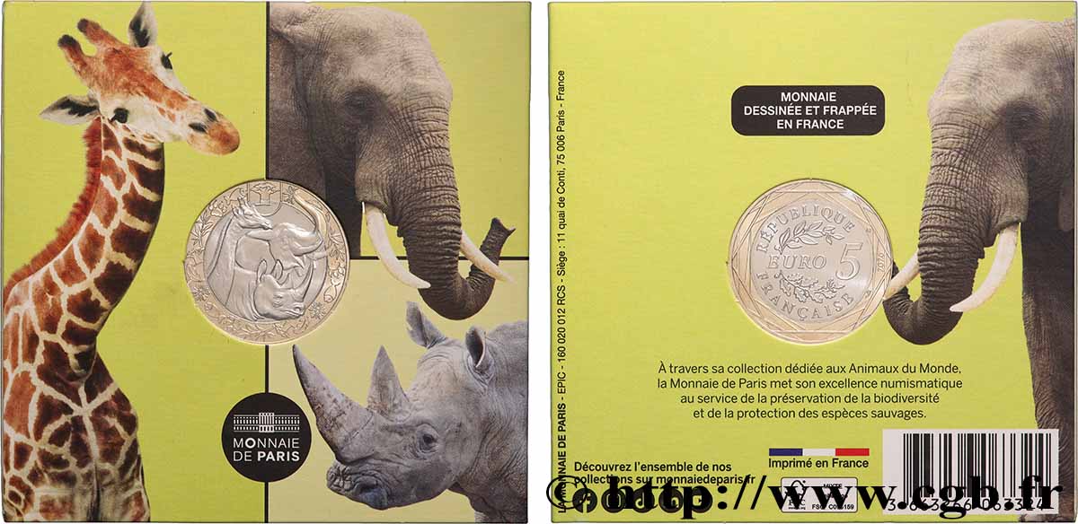 FRANCE Blister 5 Euro LES ANIMAUX DU MONDE - ANIMAUX DE LA SAVANE 2026 MS