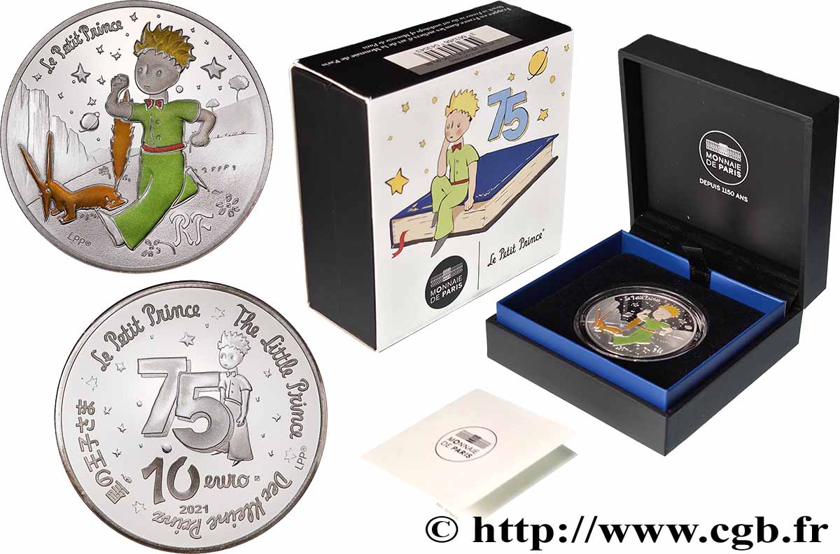 FRANCE Belle Épreuve 10 Euro LE PETIT PRINCE ET LE RENARD 2021 Proof set