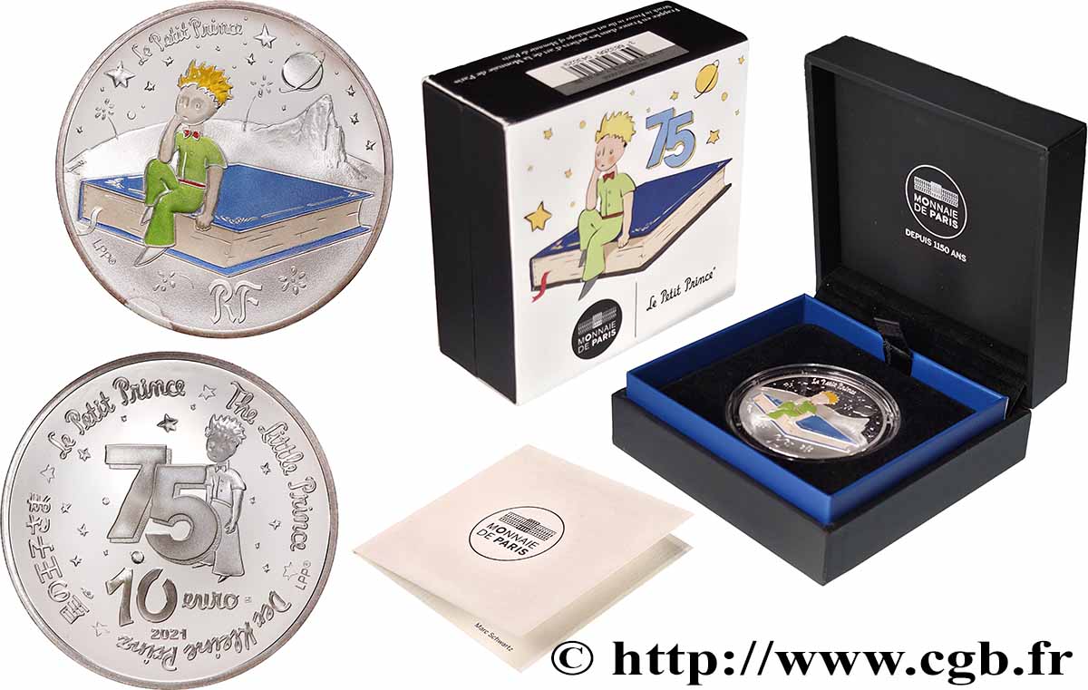 FRANCE Belle Épreuve 10 Euro LE PETIT PRINCE ET SON CHEF D’OEUVRE 2021 Proof set