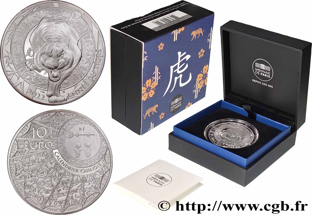 FRANCE BELLE EPREUVE 10 Euro ANNÉE DU TIGRE 2022 Proof set