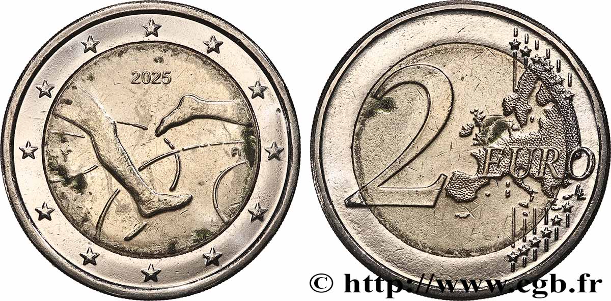FINNLAND 2 Euro 100 ANS DE L’INTER-ATHLÉTISME 2025