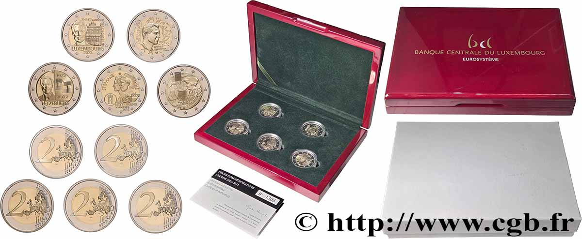 LUXEMBURGO COFFRET 6 x Belle Épreuve 2 Euro commémorative 2022-2023 2022-2023 Prueba
