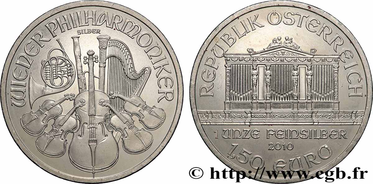 PLATA INVERSIÓN 1,50 Euro LE PHILARMONIQUE DE VIENNE 2010 SC