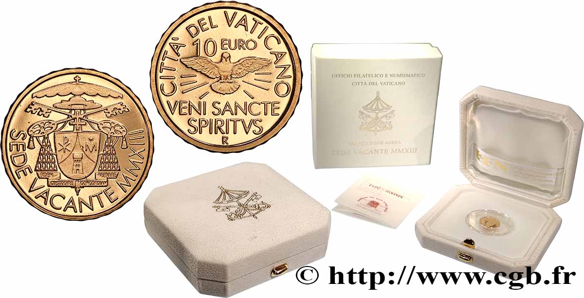 VATIKAN Belle Épreuve 10 Euro Siège Vacant (Sede Vacante) 2013
