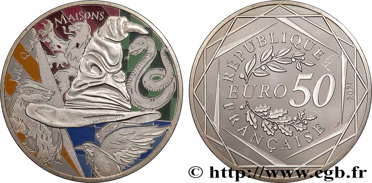 FRANKREICH 50 Euro HARRY POTTER - LES QUATRE MAISONS 2021