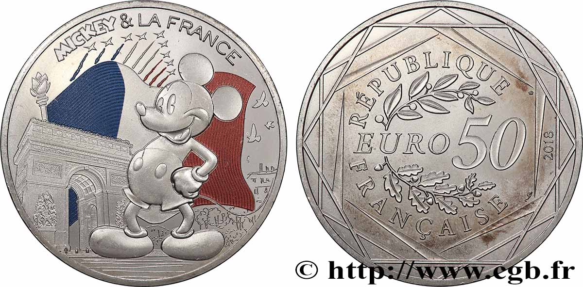 FRANKREICH 50 Euro MICKEY ET LA FRANCE - CHAMPS-ELYSEES 2018