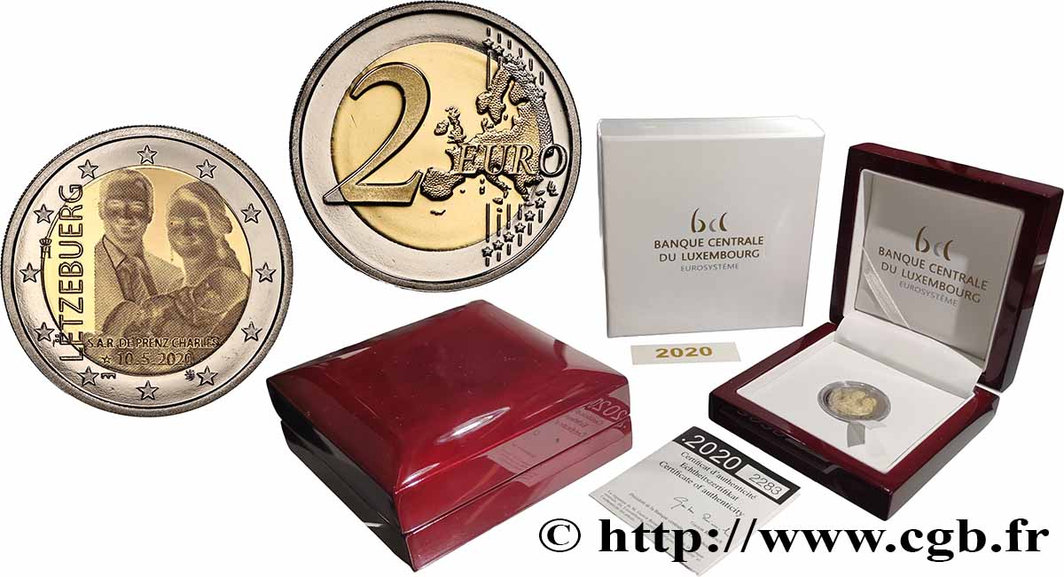 LUXEMBURG BELLE EPREUVE 2 Euro NAISSANCE DU PRINCE CHARLES 2020