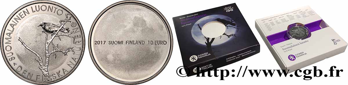 FINNLAND Belle Épreuve 10 Euro NATURE FINLANDAISE 2017
