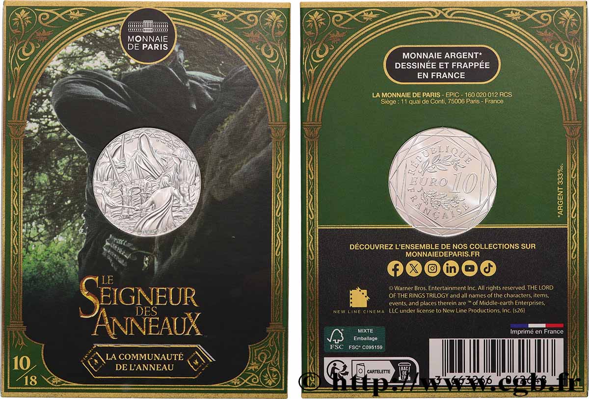 FRANCE 10 Euro LE SEIGNEUR DES ANNEAUX - LES NAZGULS DANS LES RUINES 2026 FDC
