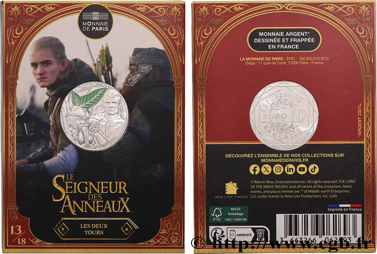 FRANCE 10 Euro LE SEIGNEUR DES ANNEAUX - LEGOLAS ET GIMLI 2026 FDC