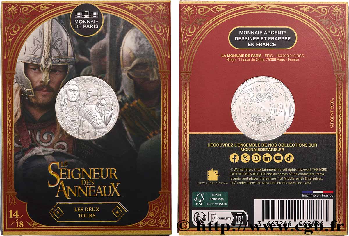 FRANCE 10 Euro LE SEIGNEUR DES ANNEAUX - EOMER ET LES URUK-HAI 2026 FDC